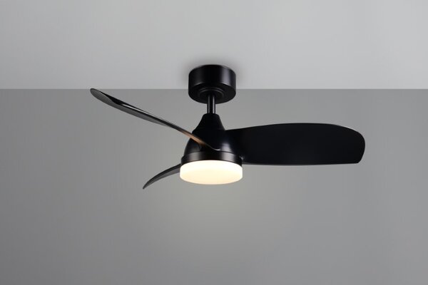 TRIO Reality R62732132 HELSINKI Stropní ventilátor s osvětlením D900mm SMD LED 20W/2500lm 2700-6000K černá, dálkový ovladač