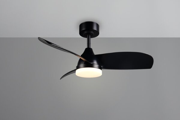 TRIO Reality R62732132 HELSINKI Stropní ventilátor s osvětlením D900mm SMD LED 20W/2500lm 2700-6000K černá, dálkový ovladač