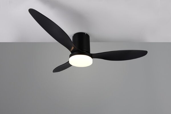 TRIO Reality R64202132 GÖTEBORG Stropní ventilátor s osvětlením D1320mm SMD LED 20W/2500lm 2700-6000K černá, dálkový ovladač