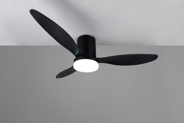 TRIO Reality R64202132 GÖTEBORG Stropní ventilátor s osvětlením D1320mm SMD LED 20W/2500lm 2700-6000K černá, dálkový ovladač