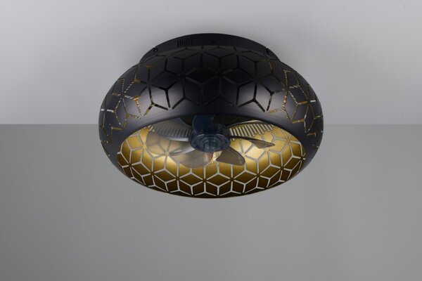TRIO Reality R61574080 BIDAR stropní svítidlo s ventilátorem D500mm E27 černá