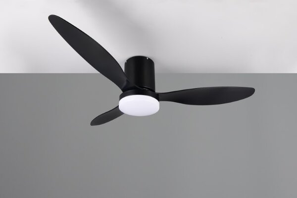 TRIO Reality R64202132 GÖTEBORG Stropní ventilátor s osvětlením D1320mm SMD LED 20W/2500lm 2700-6000K černá, dálkový ovladač
