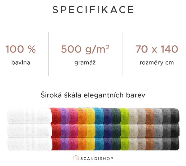 Osuška Comfort 70 x 140 cm oranžová, 100% bavlna