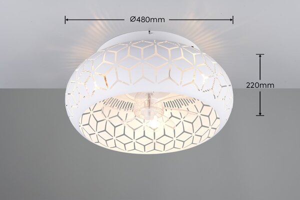 TRIO Reality R61574031 BIDAR stropní svítidlo s ventilátorem D500mm E27 bílá