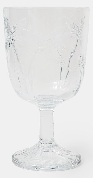 Sinsay - Sada sklenic na víno s reliéfním vzorem palem 4 pack - clear