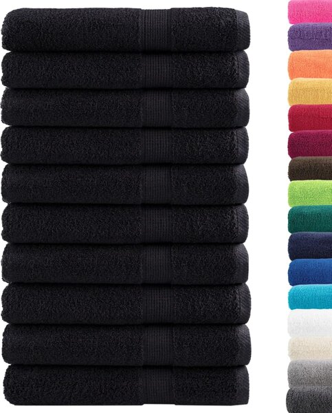 Premium ručníky SOLUND 10 ks černé 80 x 200 cm 600 g/m²