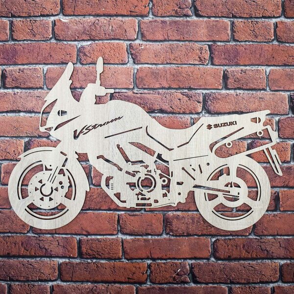 DUBLEZ | Dřevěná motorka na zeď - Suzuki V-Strom | Obraz