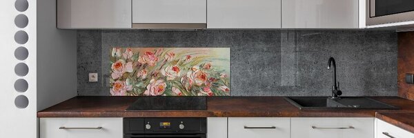 Skleněný panel do kuchyně Růže pksh-87463401