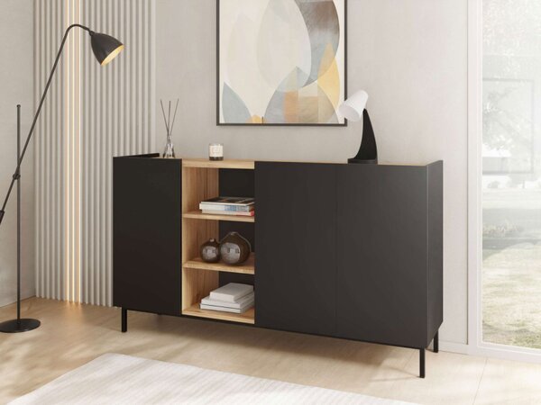 Skříňka Rutori RO01, Barva: černá / černá + gold baroque 5903211429811