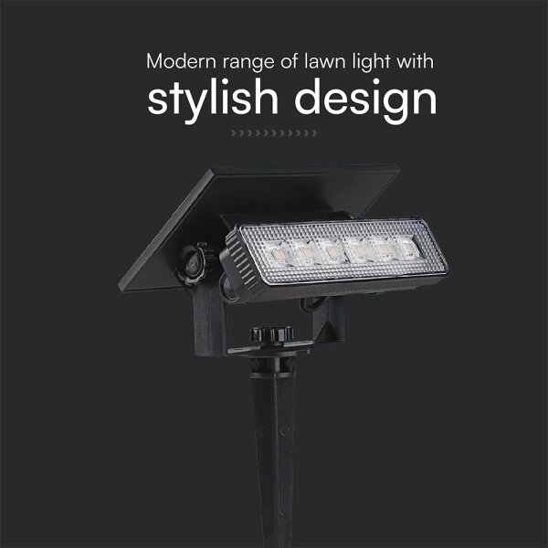 LED Solární svítidlo LED/0,9W/3,7V 3000K IP65 1200 mAh černá