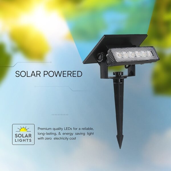 LED Solární svítidlo LED/0,9W/3,7V 3000K IP65 1200 mAh černá