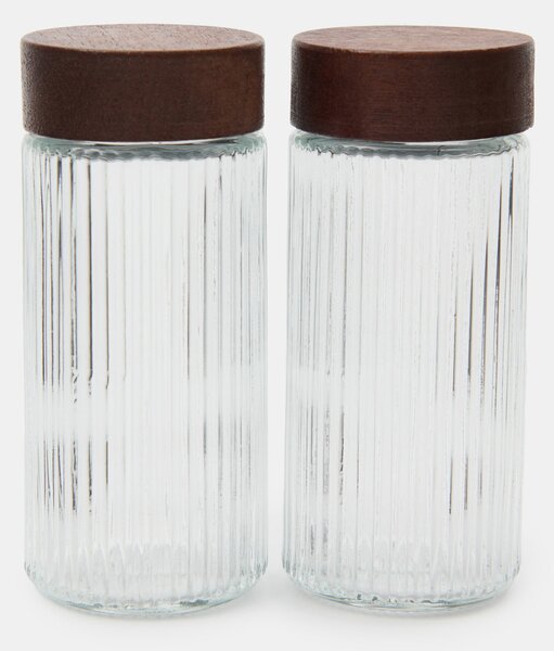 Sinsay - Sada žebrovaných dóz na koření 2 pack - clear