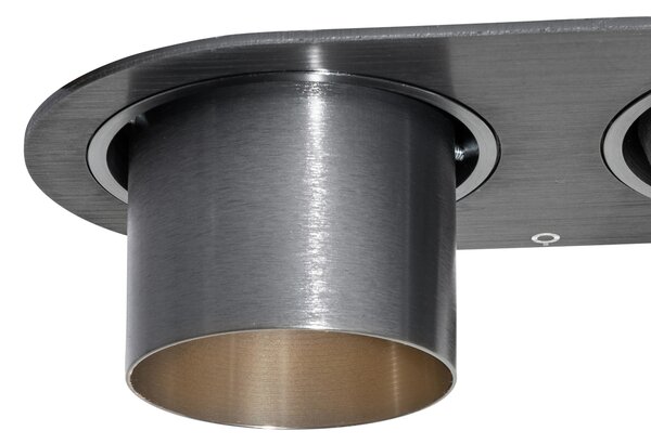 Sada 6 zapuštěných bodových svítidel Gunmetal GU10 50mm 2-Lights - Installa