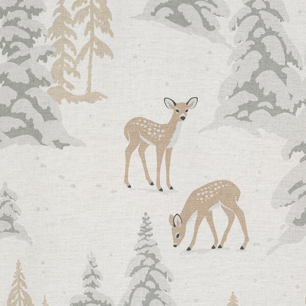 VÁNOČNÍ RENFORCE POVLEČENÍ FAWN 160X200 CM, 2 KS 70X80 CM VZOROVANÉ