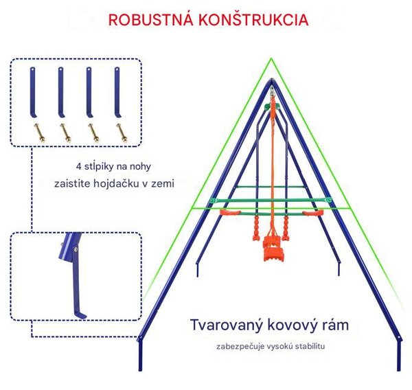Deuba Dětská záhradní houpačka - barevná