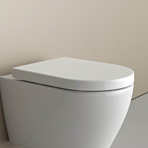 WC prkénko U1002 - funkce Soft-close, osvětlení LED - bílá lesklá