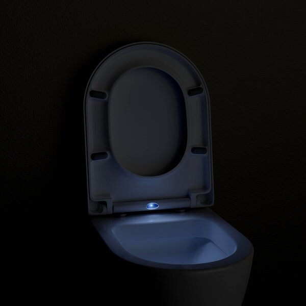WC prkénko U1002 - funkce Soft-close, osvětlení LED - bílá lesklá