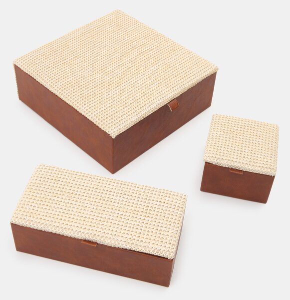 Sinsay - Úložné krabice z imitace kůže s pletenými víky 2 pack - vícebarevná