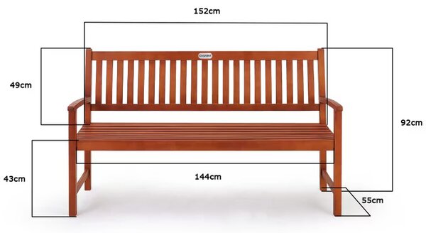 Deuba Zahradní lavička Maxima 152 cm - eukalyptus