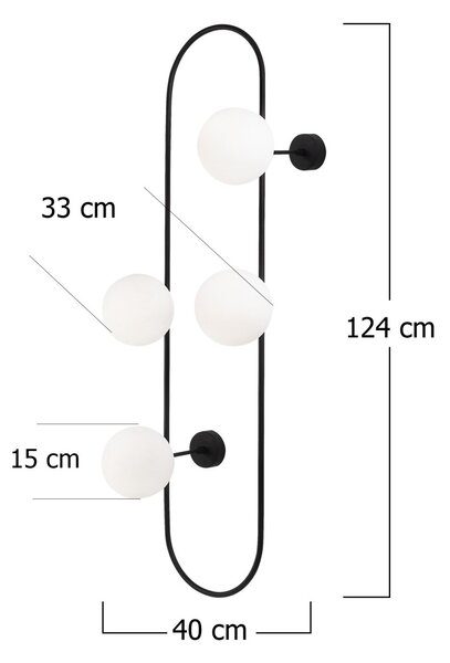 Opviq Nástěnná lampa Abakus černá
