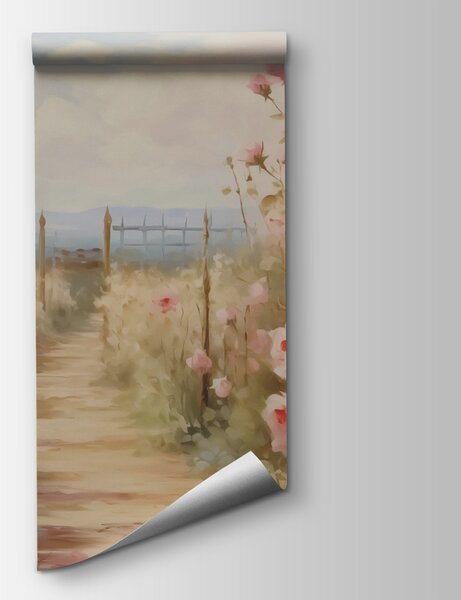 Fototapeta Malba růžových růží, Fototapety s růžemi, Populární fototapety, w02590 - Tapeko.co.cz
