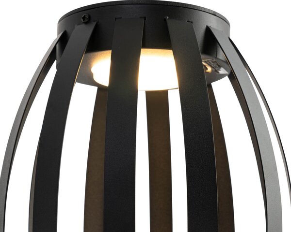 Venkovní stolní lampa černá s 3stupňovým stmívačem, solární a dobíjecí - Sheldon
