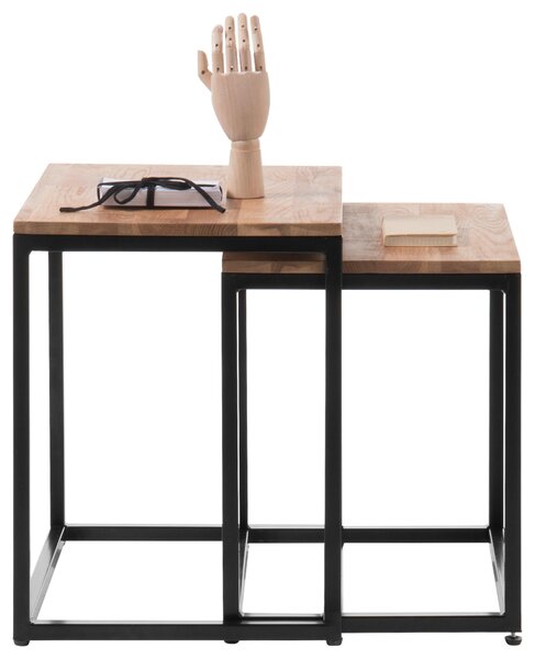 SADA KONFERENČNÍCH STOLKŮ, černá, barvy dubu, dřevo, kov, 50/50/40 cm MID.YOU - Konferenční stolky, Online Only