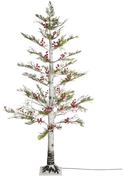 Venkovní dekorace LED VASSLEN 160 cm Vánoční stromek Bílá