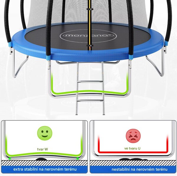 Deuba Trampolína Ø244 cm s bezpečnostní sítí uvnitř