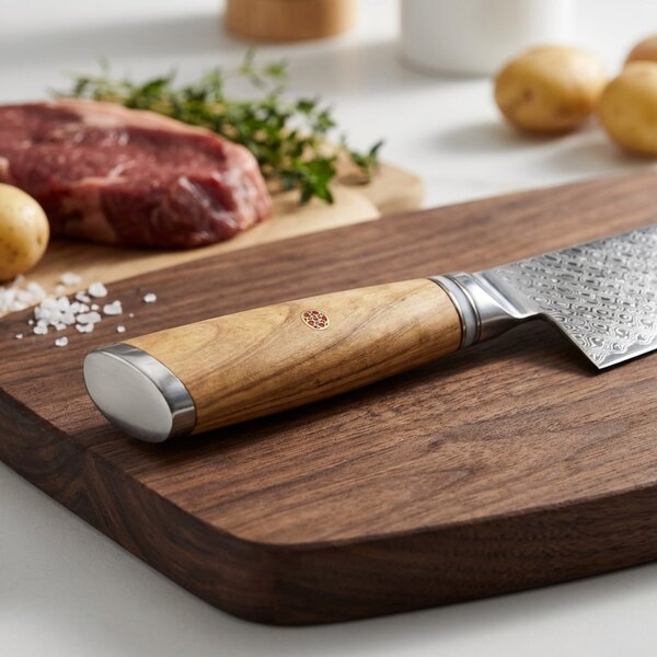 Japonský šéfkuchařský nůž z damaškové oceli SaKuRo Olive 20,3 cm