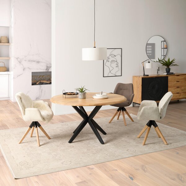 JÍDELNÍ STŮL, akácie, přírodní barvy, 140/140/76 cm MID.YOU - Jídelní stoly, Online Only