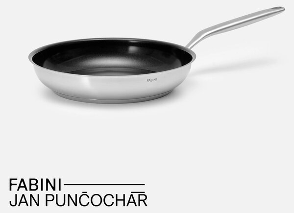 Fabini Pánev FABINI & Punčochář, ø 26 cm - Nepřilnavá nerezová beznýtová pánev z jednovrstvé nerezové oceli s nepřilnavým keramickým povrchem bez poklice