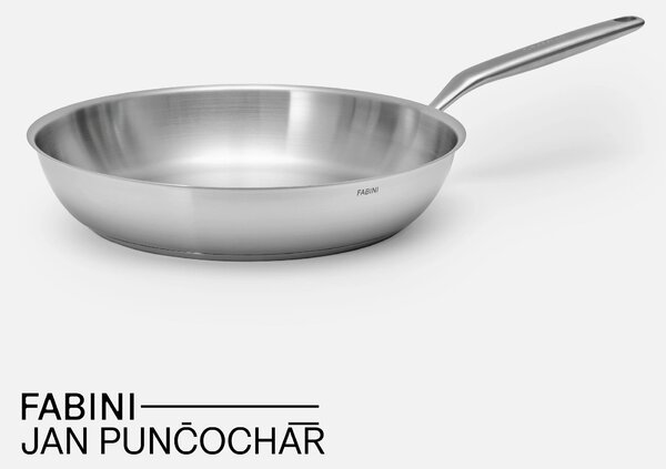 Fabini Pánev FABINI & Punčochář, ø 30 cm - Nerezová beznýtová pánev z jednovrstvé nerezové oceli bez poklice
