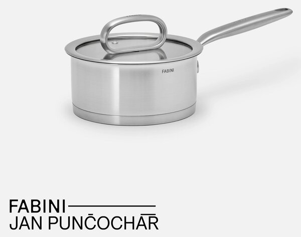 Fabini Rendlík FABINI & Punčochář, ø 16 cm (1,2 l) - Nerezový beznýtový rendlík z jednovrstvé nerezové oceli se skleněnou poklicí