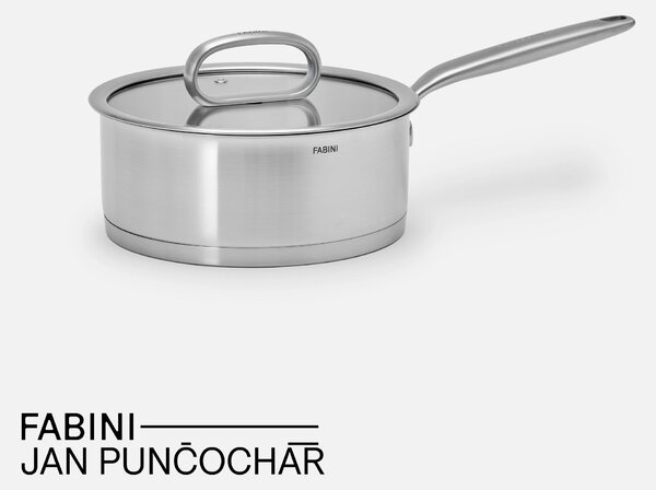 Fabini Rendlík FABINI & Punčochář, ø 20 cm (2 l) - Nerezový beznýtový rendlík z jednovrstvé nerezové oceli se skleněnou poklicí