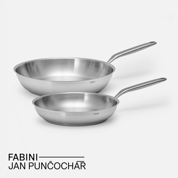 Fabini Sada pánví FABINI & Punčochář, ø 26 cm + ø 30 cm, 2 díly - Nerezové beznýtové pánve z jednovrstvé nerezové oceli