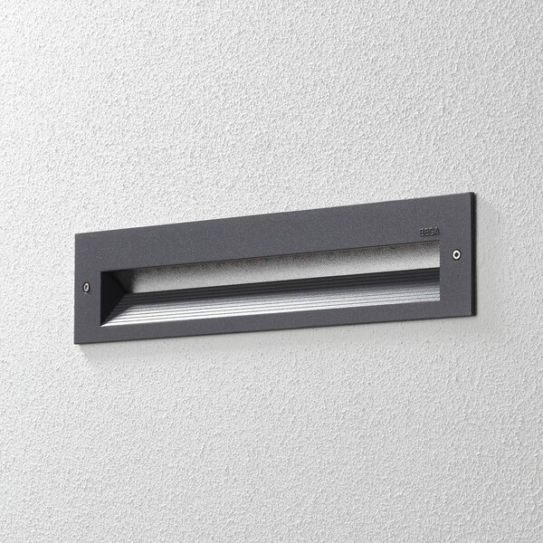 BEGA 33055 LLED podhledové 3 000K grafit 32 cm, Hliník / šedá / zinek, Chodba, Hliník, Zapuštěné hranaté