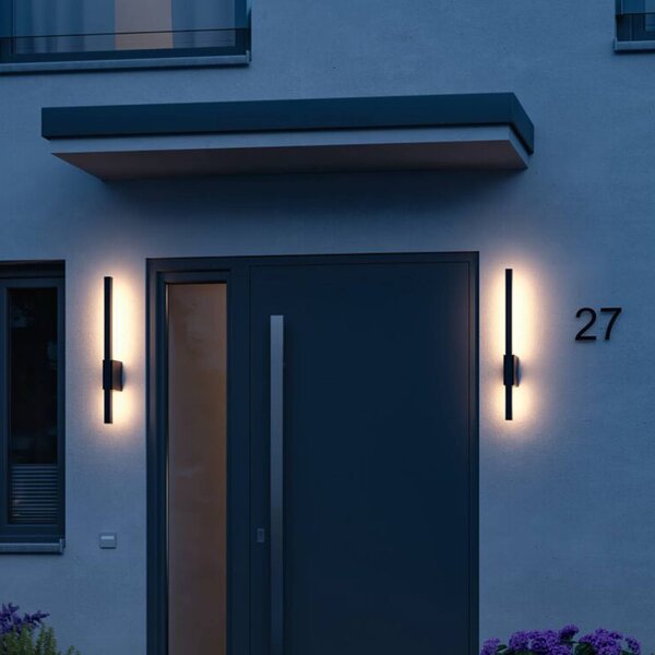 Paulmann Venkovní nástěnné svítidlo Stan LED 60 cm, Černá, Hliník, Moderní