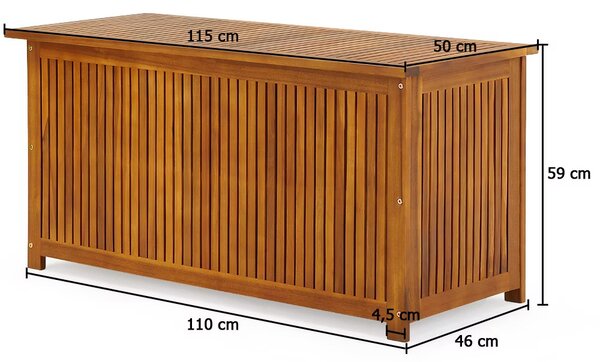 Deuba Dřevěný úložný box 300 L - akát