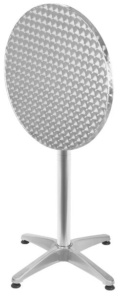 Deuba Hliníkový barový stůl Ø60 cm skládací - stříbrný