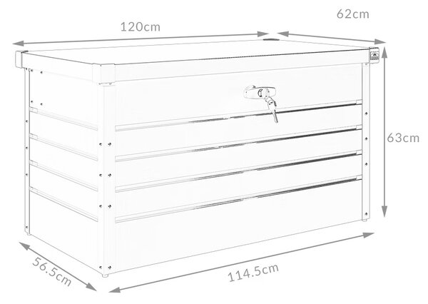 Deuba Kovový úložný box 360 L - antracit