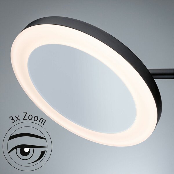 PAULMANN LED kosmetické zrcadlo Masua IP44 CCT 230V 4W černá mat nástěnné