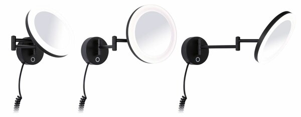 PAULMANN LED kosmetické zrcadlo Masua IP44 CCT 230V 4W černá mat nástěnné