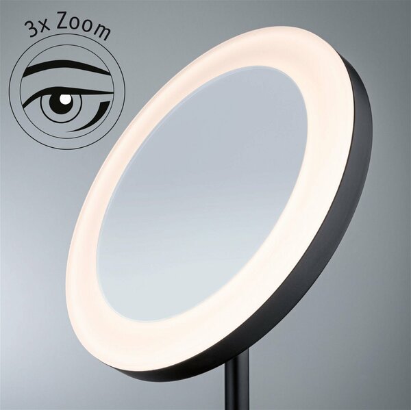 PAULMANN LED kosmetické zrcadlo Masua IP44 CCT 230V 4W černá mat stolní