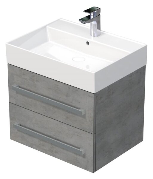 Koupelnová skříňka s umyvadlem Naturel Cube Way 60x53x46 cm beton mat CUBE46602BESAT