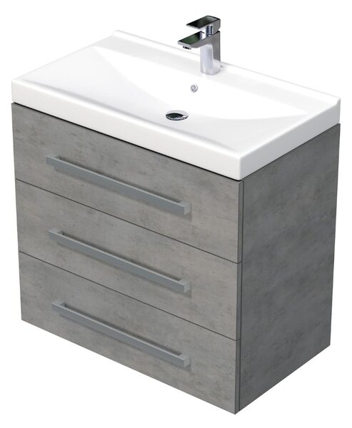 Koupelnová skříňka s umyvadlem Naturel Cube Way 80x76,5x46 cm beton mat CUBE46803BEVER
