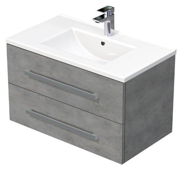 Koupelnová skříňka s umyvadlem Naturel Cube Way 80x53x46 cm beton mat CUBE46802BEMOD
