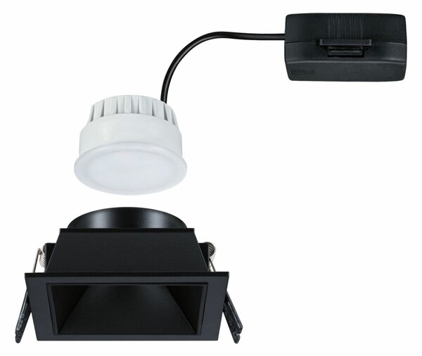 PAULMANN LED vestavné svítidlo 3-krokové-stmívatelné Cole Coin IP44 hranaté 88x88mm Coin 6W 230V stmívatelné 2700K černá