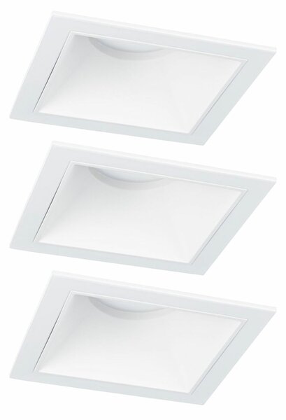 PAULMANN LED vestavné svítidlo 3-krokové-stmívatelné Cole Coin základní sada IP44 hranaté 88x88mm Coin 3x6W 230V stmívatelné 2700K bílá