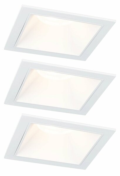 PAULMANN LED vestavné svítidlo 3-krokové-stmívatelné Cole Coin základní sada IP44 hranaté 88x88mm Coin 3x6W 230V stmívatelné 2700K bílá